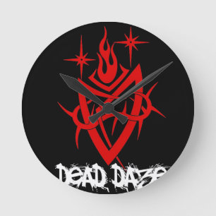Horloge Ronde Cœur Tribal Dead Daze