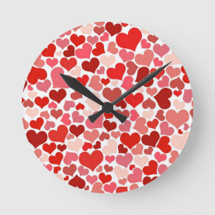 HORLOGE RONDE CŒURS