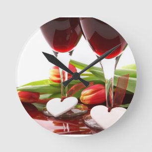 HORLOGE RONDE COEURS D'AMOUR