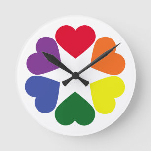 Horloge Ronde Coeurs de fierté de LGBT