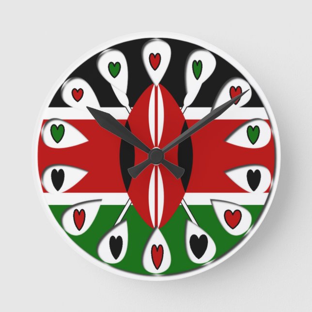 Horloge Ronde Coeurs du Kenya (Recto)