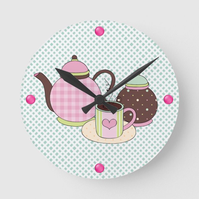Horloge Ronde Coffee Time Kitchen Wall Clock (Recto)