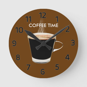 Horloge Ronde Coffee Time Wall Clock