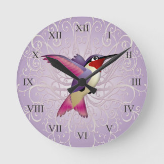 Horloge Ronde Colibri rose