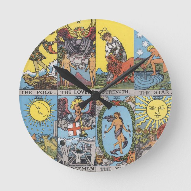 Horloge Ronde Collage de cartes de tarot (Recto)