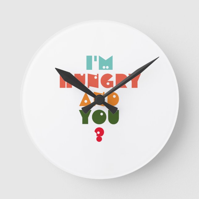 Horloge Ronde Collier Boîte À Souvenir j'ai faim montre (Recto)