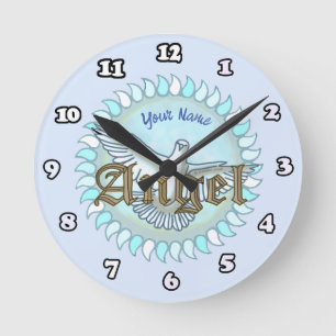 Horloge Ronde Colombe bleue