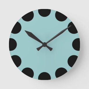 Horloge Ronde Color Crescent - Black and Lt Blue Green