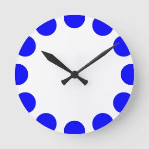 Horloge Ronde Color Crescent - Blue and White