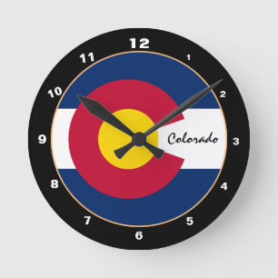 Horloge Ronde Colorado Flag & Colorado mode / design USA