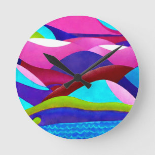 Horloge Ronde Coloré Ocean Hills