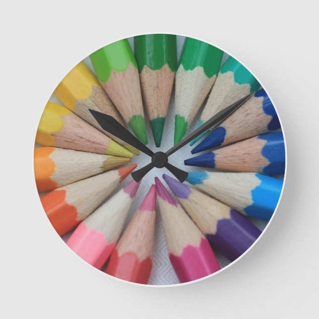 Horloge Ronde Colored Pencils clock (Recto)