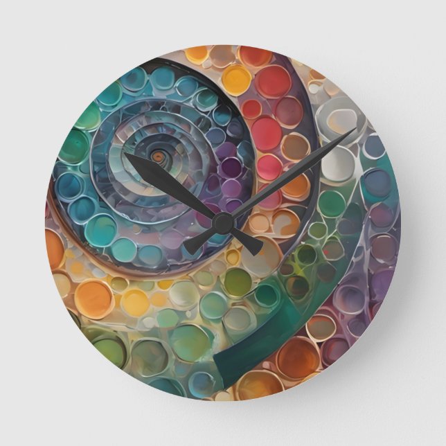 Horloge Ronde colorés et modernes, décossés (Recto)