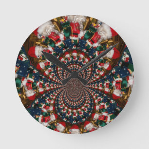 Horloge Ronde Colorful Vintage Christmas presents Xmas gif