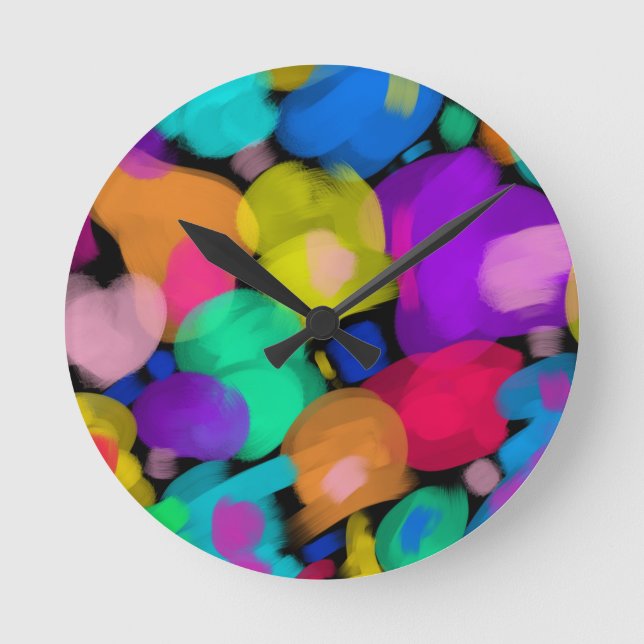 Horloge Ronde Colorful watercolor print (Recto)