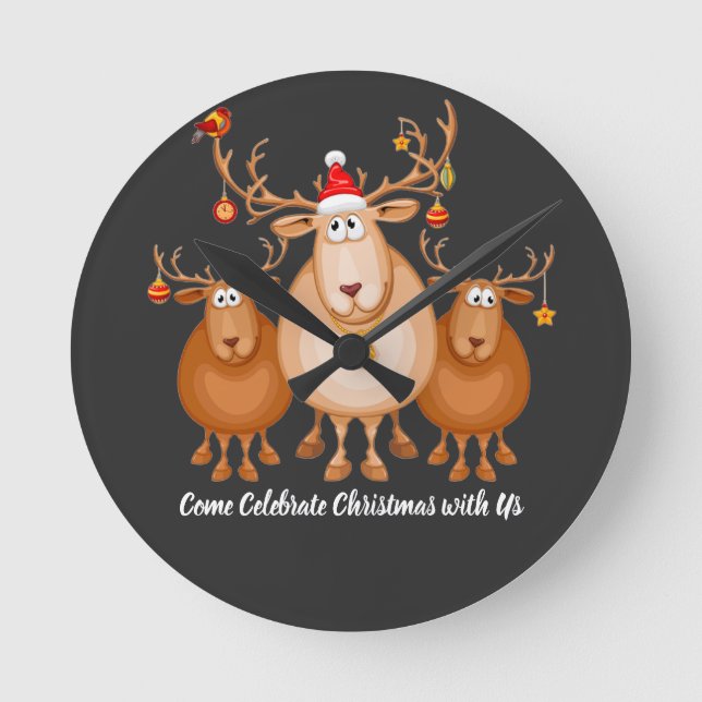 Horloge Ronde Come Celebrate Christmas with Us by premora (Recto)
