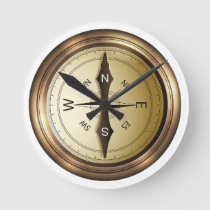 Horloge Ronde Compas Nord Sud-Est Ouest