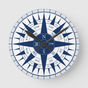 Horloge Ronde Compass Rose