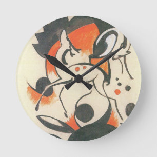 Horloge Ronde Composition aux deux cerfs de Franz Marc