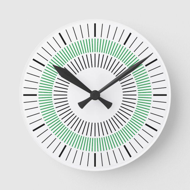 Horloge Ronde Concentric Rays - Green (Recto)