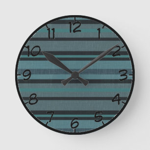 Horloge Ronde Conception barrée par sembler de toile turquoise