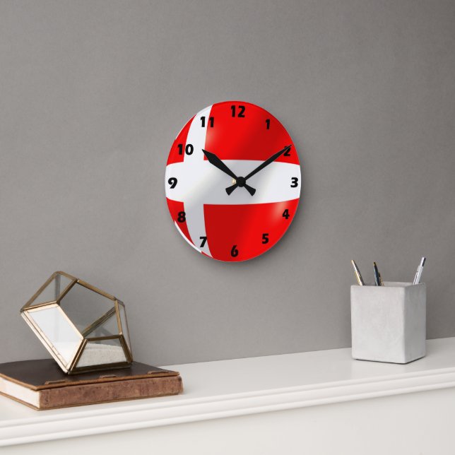 Horloge Ronde Conception danish flag (Bureau)