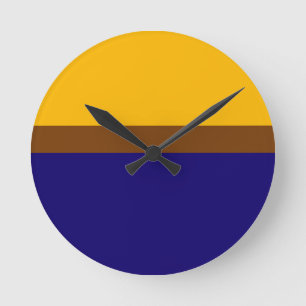 Horloge Ronde Conception de bloc couleur bleu jaune