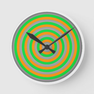 Horloge Ronde Conception de cercle concentré coloré personnalisa