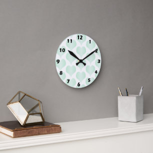 Horloge Ronde Conception de coeurs de menthe poivrée