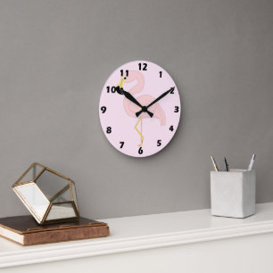 Horloge Ronde Conception de flamant rose