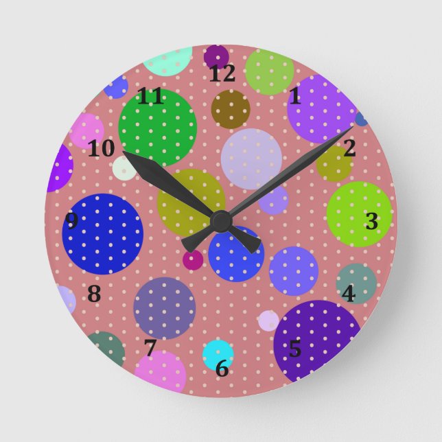 Horloge Ronde Conception de l'horloge joueuse, points sur points (Recto)
