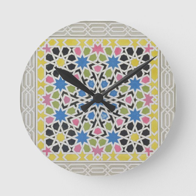 Horloge Ronde Conception de mosaïque d'Alhambra, 'de l'Arabe (Recto)