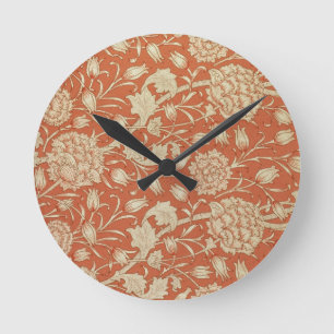 Horloge Ronde Conception de papier peint de tulipe, 1875