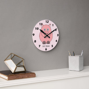 Horloge Ronde Conception de porc personnalisée