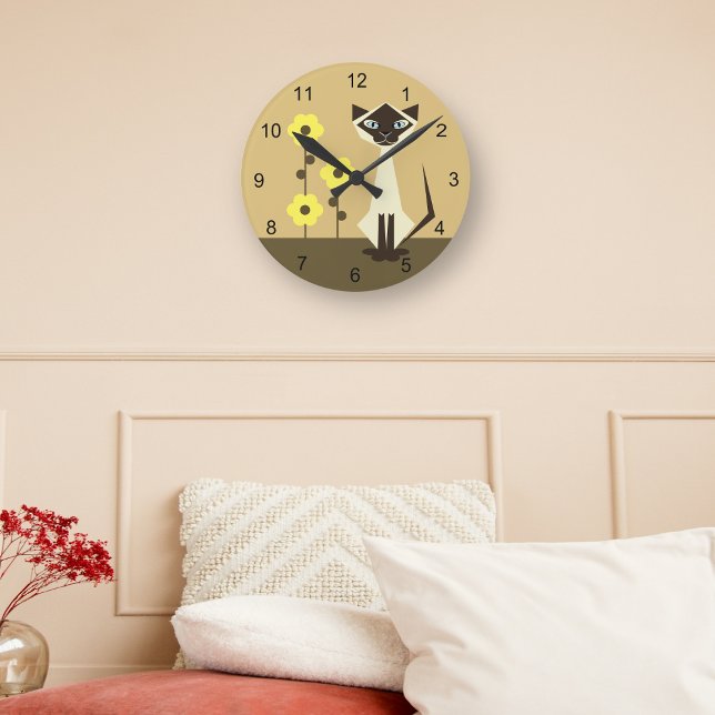 Horloge Ronde Conception de Siamese Cat (Créateur téléchargé)