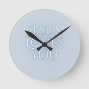 Horloge Ronde Conception de typographie chrétienne Jésus aime 