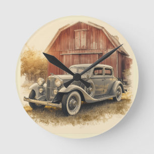 HORLOGE RONDE CONCEPTION DE VOITURE AUTOMATIQUE
