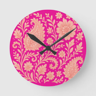 Horloge Ronde conception d'impression de paisley india