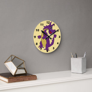 Horloge Ronde Conception Dragon Violet