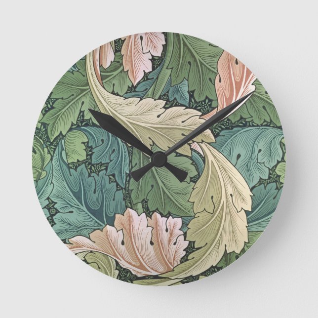 Horloge Ronde "Conception du papier peint des acanthes, 1875 (Recto)