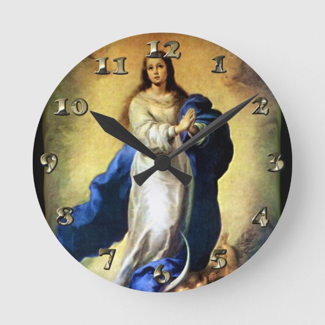 Horloge Ronde Conception impeccable de Vierge Marie - Murillo (Recto)