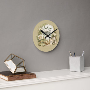 Horloge Ronde Conception Inspirationnelle Cottagecore Florale Bo
