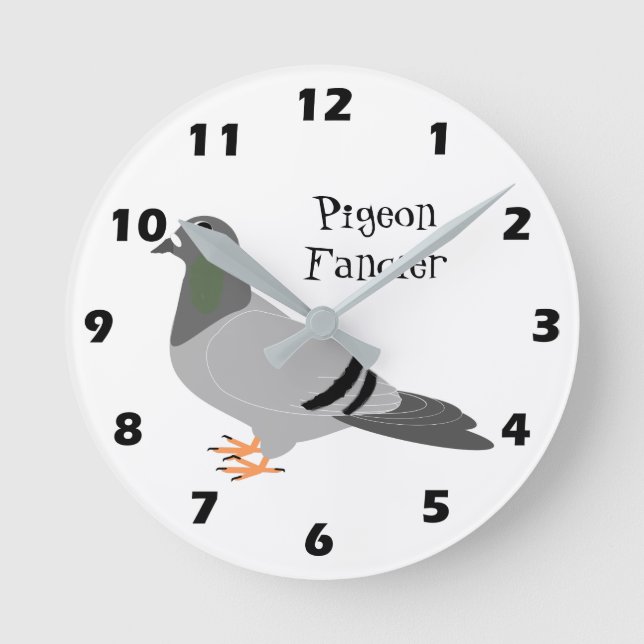 Horloge Ronde Conception personnalisée de pigeon (Recto)