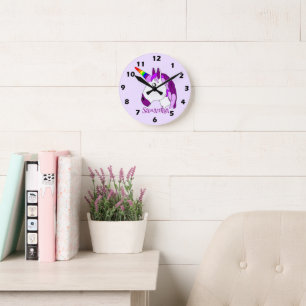 Horloge Ronde Conception Unicorn personnalisée