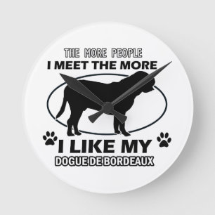 Horloge Ronde Conceptions drôles de dogue de bordeaux