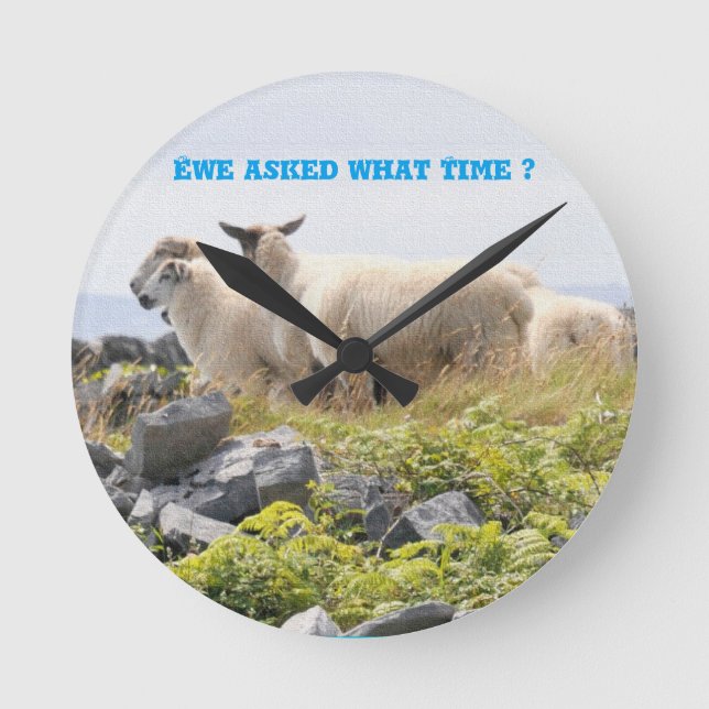 Horloge Ronde Conceptions originales - moutons dans un domaine (Recto)