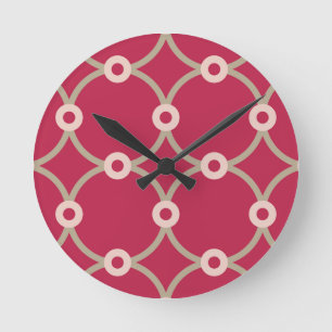 Horloge Ronde Connectivité nucléaire - magenta - motif continu.