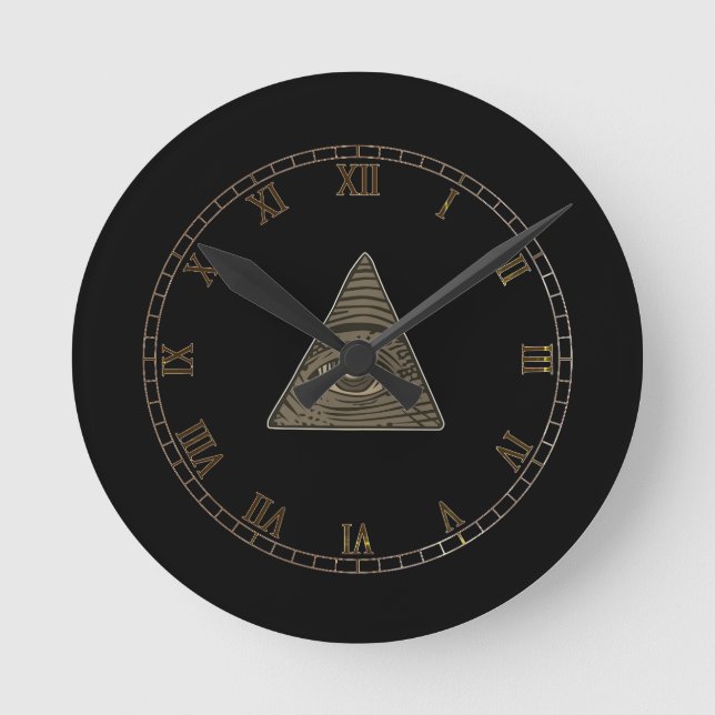 Horloge Ronde Conspiration Illuminati Pyramide Oeil (Recto)