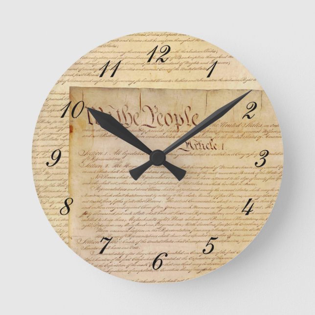 HORLOGE RONDE CONSTITUTION DES USA (Recto)