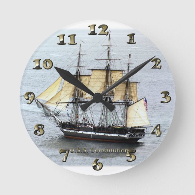 Horloge Ronde Constitution d'USS au plein masque (Recto)